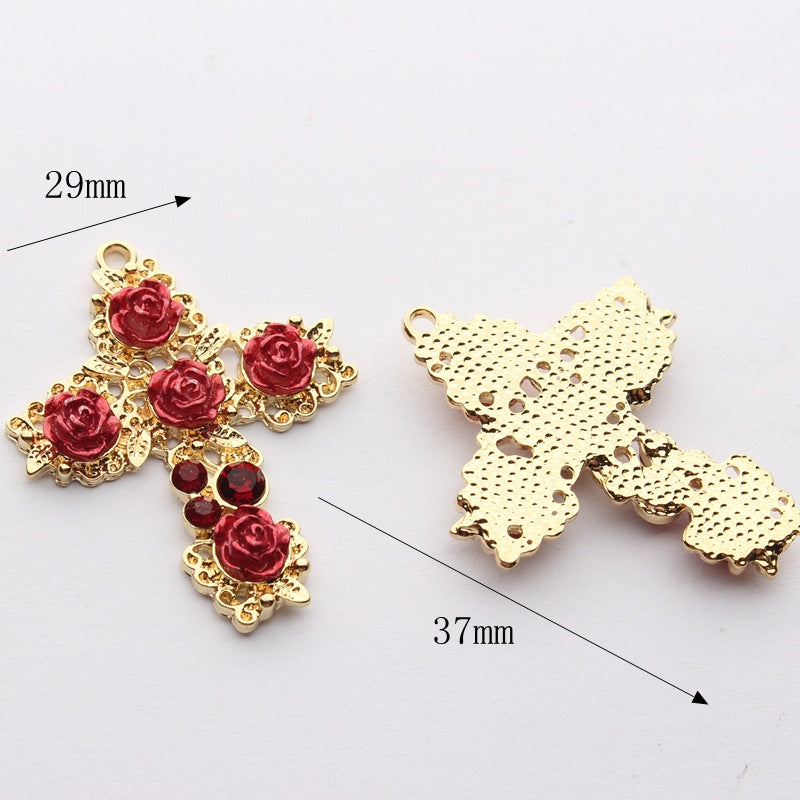 European Court Style Alloy Rose Stud Earring Blanks, Vintage Flower DIY Handmade Earring Accessories Wholesale