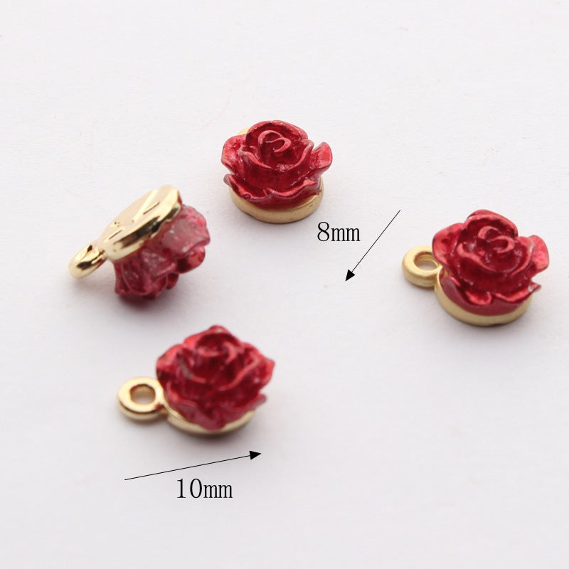 European Court Style Alloy Rose Stud Earring Blanks, Vintage Flower DIY Handmade Earring Accessories Wholesale
